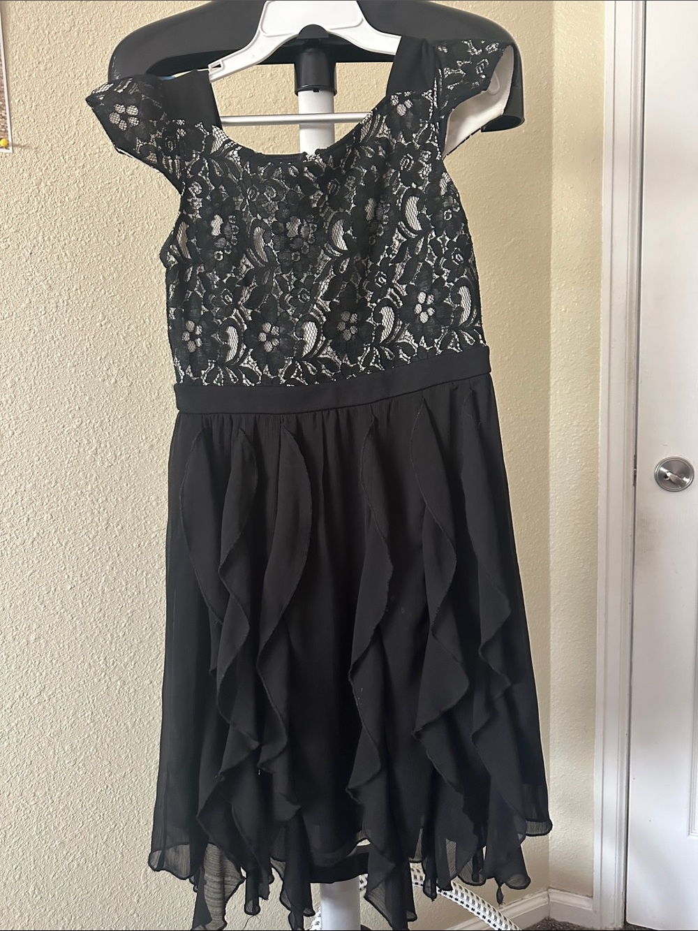 Disney Black Lace Bodice Ruffle Chiffon Party Dress for Girls